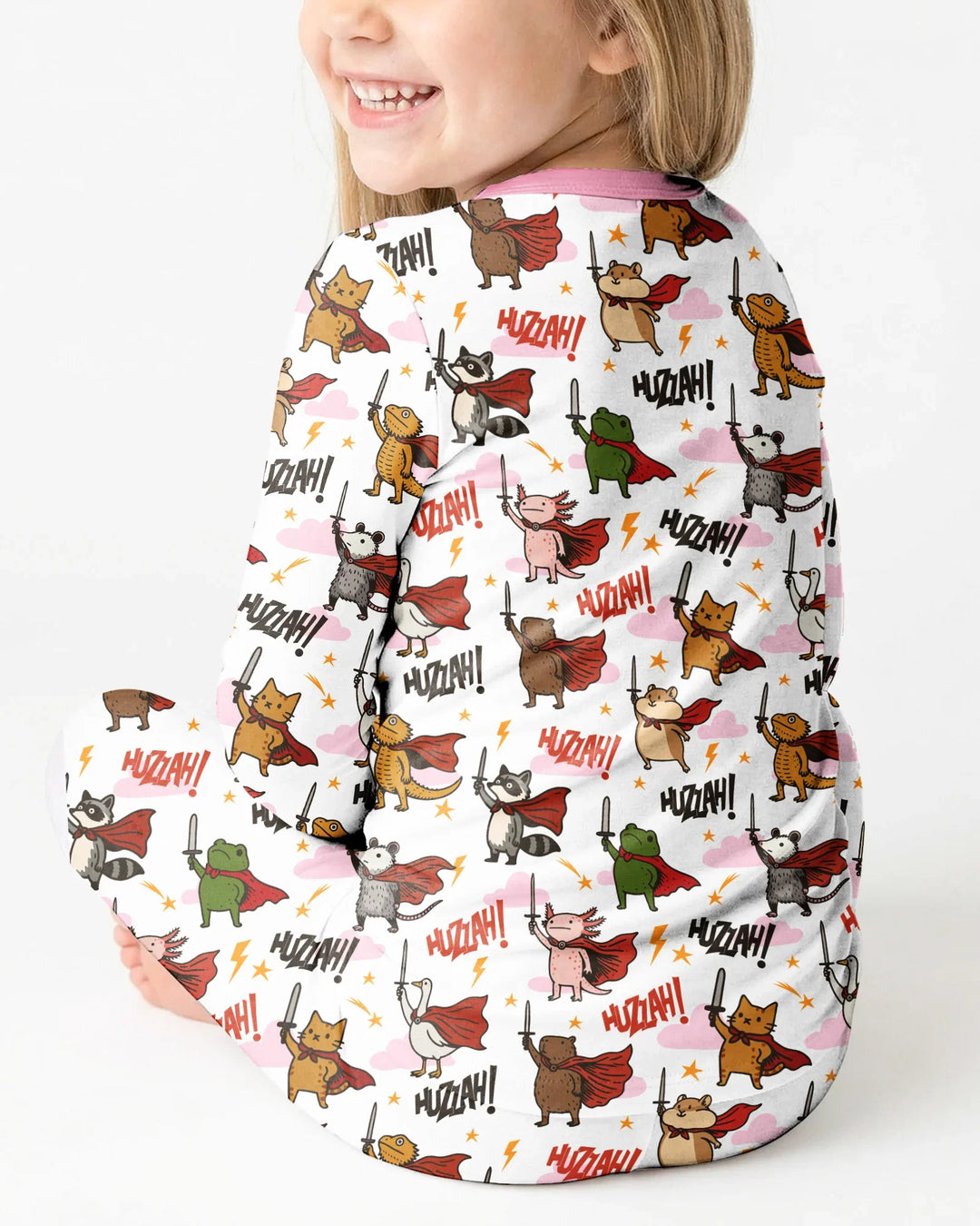 Zweiteiliges Langarm-Pyjama-Set mit Sommerfrüchten