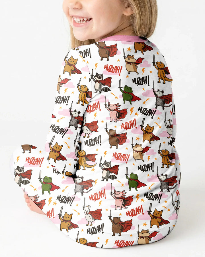 Zweiteiliges Langarm-Pyjama-Set mit Sommerfrüchten