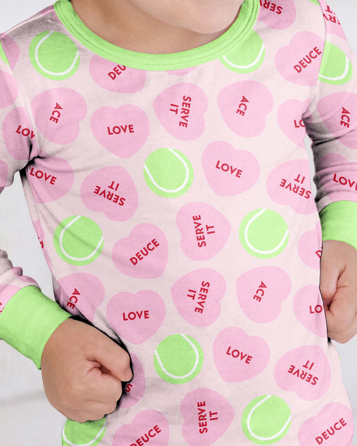 Tennis with Love Bamboo Two Piece Long Sleeve Pajama Set