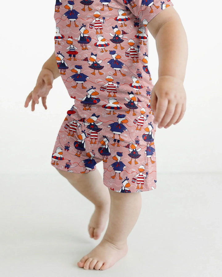 Schlafanzug-Set zweiteilig, kurze Ärmel, kurze Hose, Bambus
