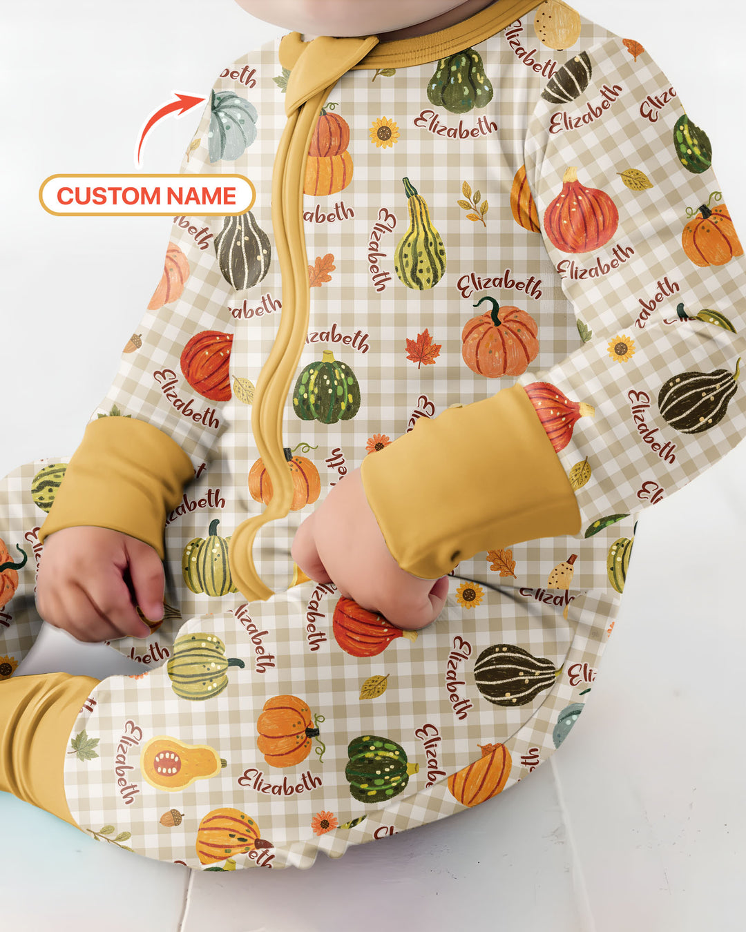 Pumpkin Patch Custom Name Bamboo Convertible Zippy