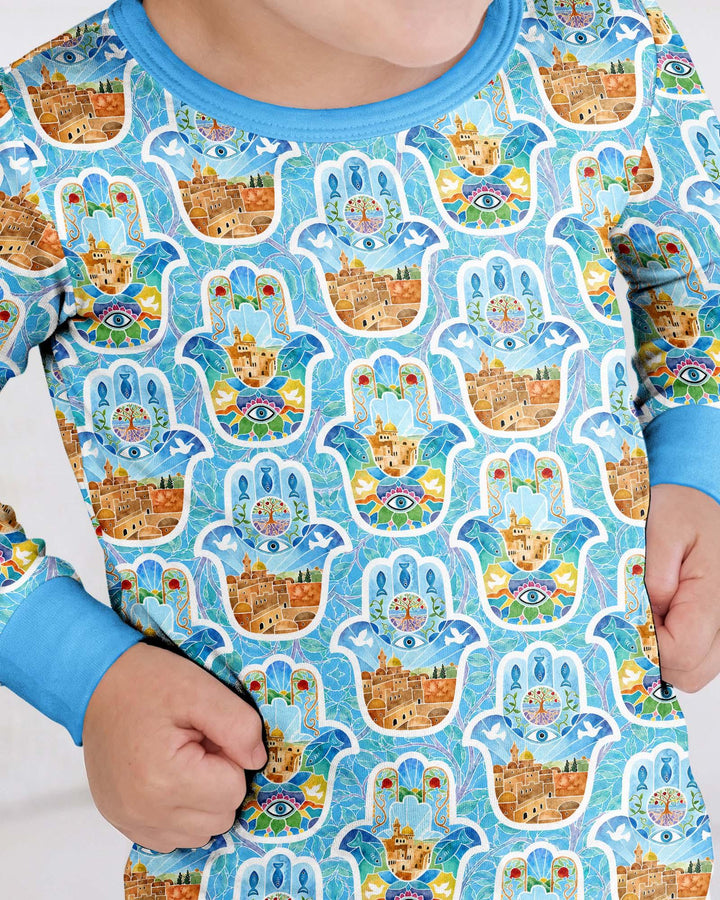 Zweiteiliges Langarm-Pyjama-Set mit Sommerfrüchten