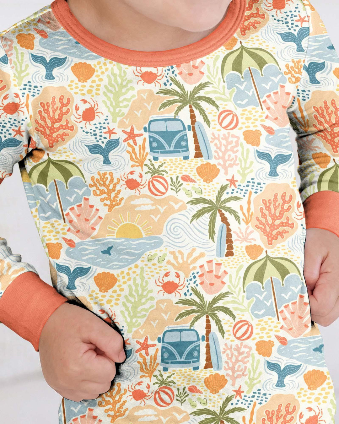 Zweiteiliges Langarm-Pyjama-Set mit Sommerfrüchten