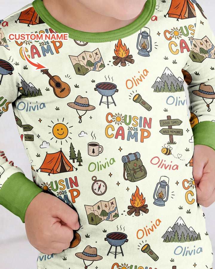 Zweiteiliges Langarm-Pyjama-Set mit Sommerfrüchten