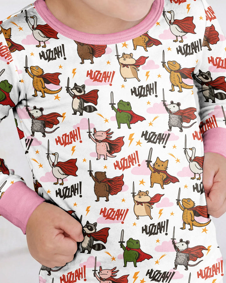 Zweiteiliges Langarm-Pyjama-Set mit Sommerfrüchten