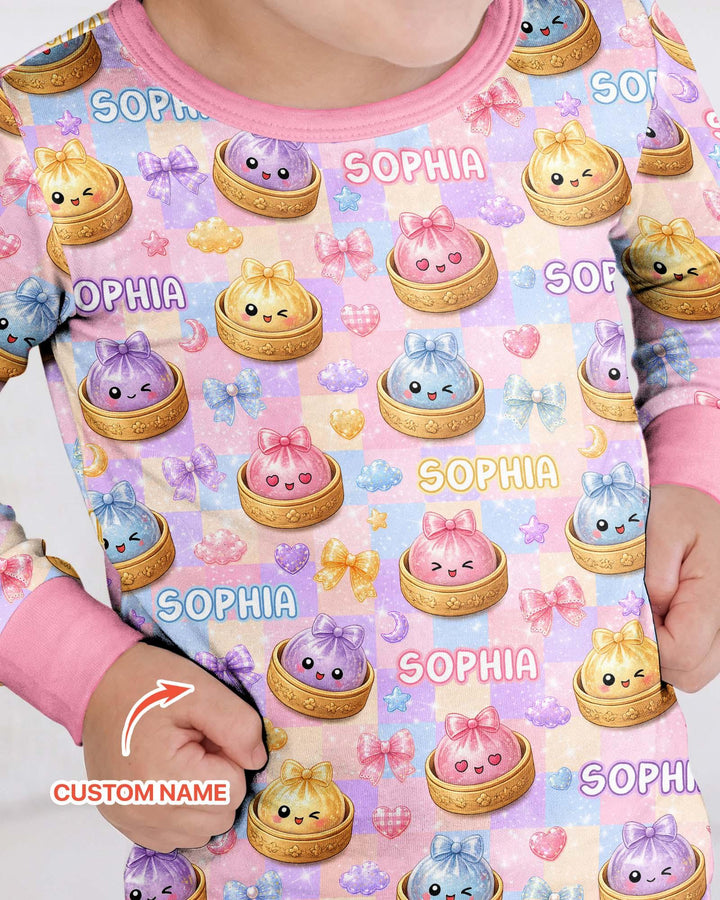 Zweiteiliges Langarm-Pyjama-Set mit Sommerfrüchten