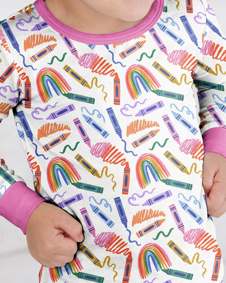 Zweiteiliges Langarm-Pyjama-Set mit Sommerfrüchten