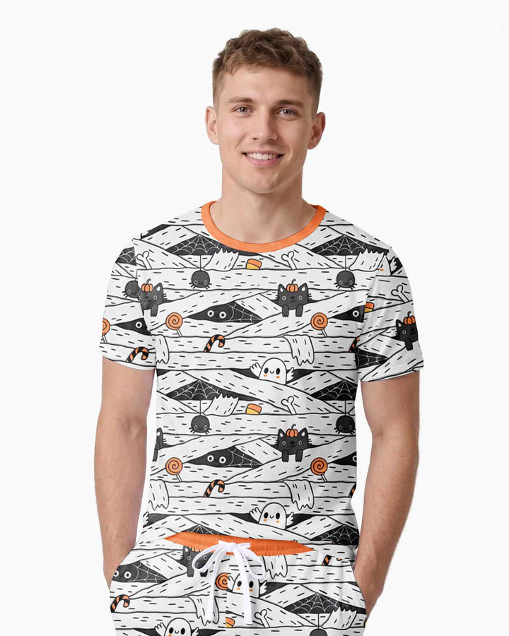 Little Mummy Crew Bamboo Men Short Sleeve Short Pajama Set