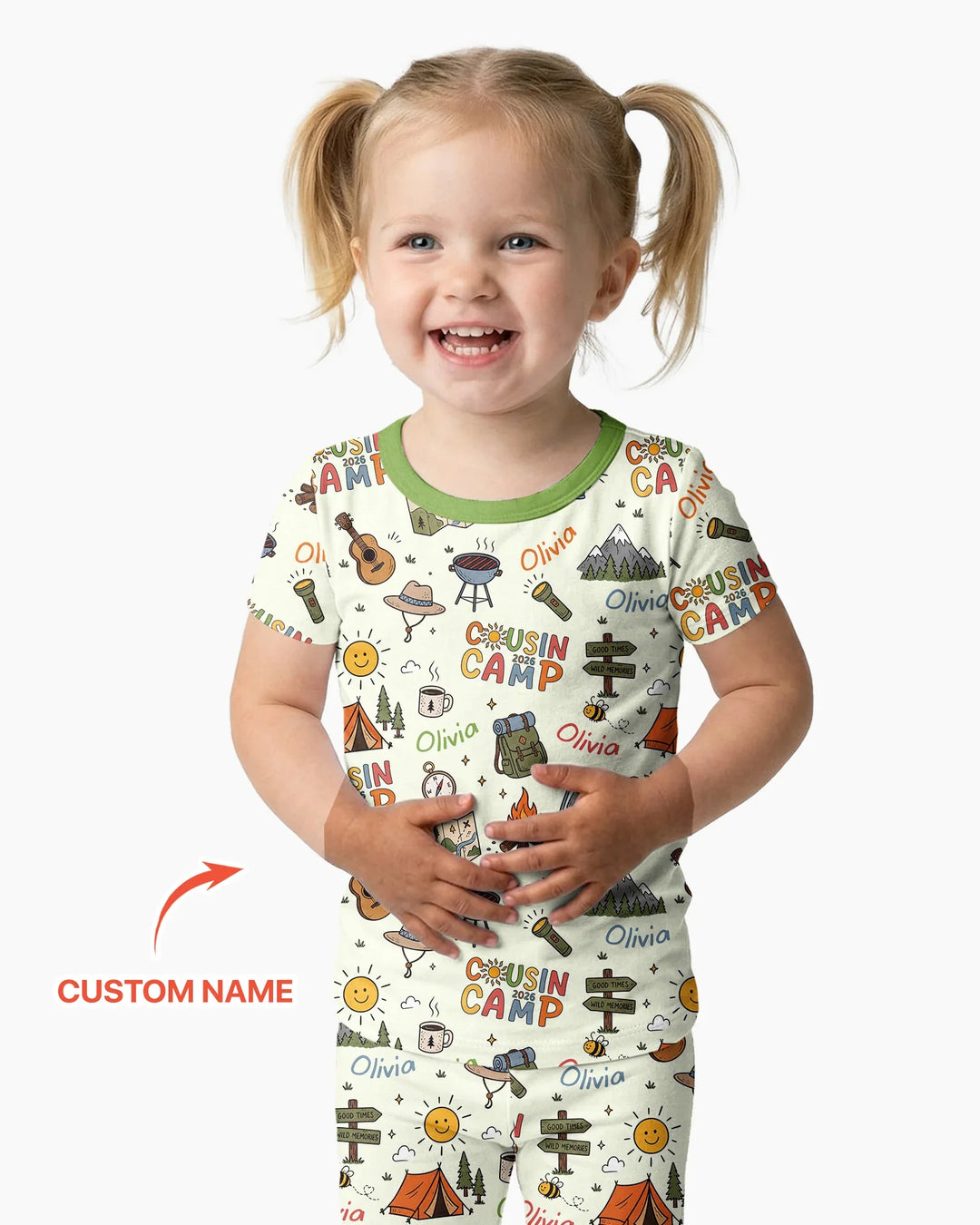 Zweiteiliges, kurzärmliges Pyjama-Set mit Marienkäfern