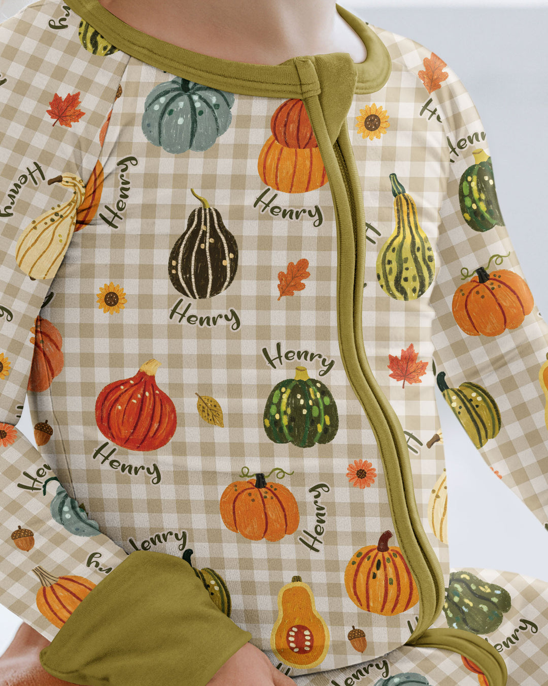 Pumpkin Patch Custom Name Bamboo Convertible Zippy
