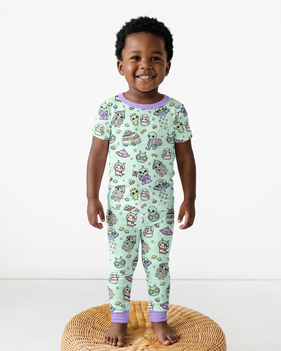 Zweiteiliges, kurzärmliges Pyjama-Set mit Marienkäfern