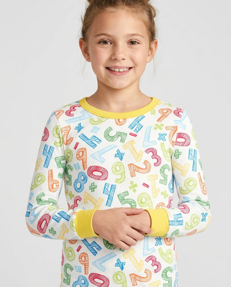 Zweiteiliges Langarm-Pyjama-Set mit Sommerfrüchten