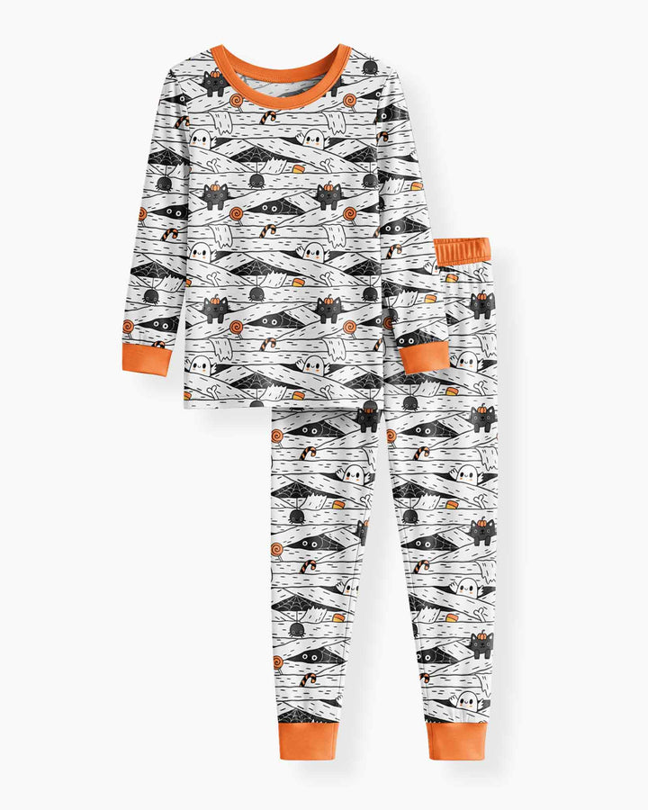 Zweiteiliges Langarm-Pyjama-Set mit Sommerfrüchten