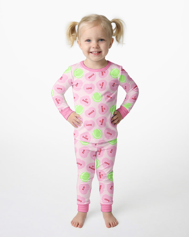 Tennis with Love Bamboo Two Piece Long Sleeve Pajama Set