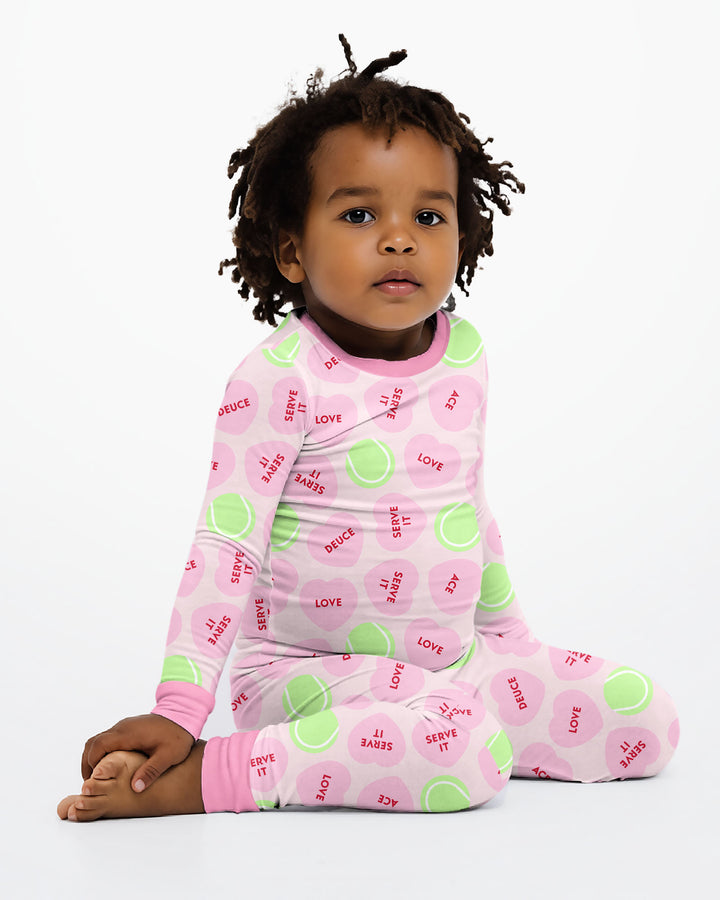 Tennis with Love Bamboo Two Piece Long Sleeve Pajama Set