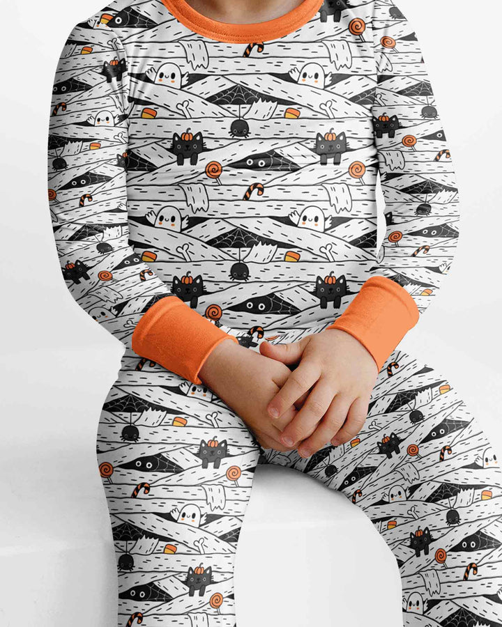 Zweiteiliges Langarm-Pyjama-Set mit Sommerfrüchten