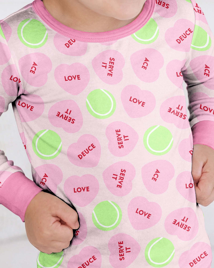 Tennis with Love Bamboo Two Piece Long Sleeve Pajama Set
