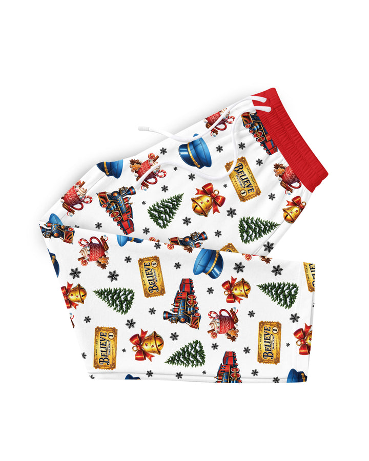 Custom Name Believe Polar Express Christmas Bamboo Women Pajama Set