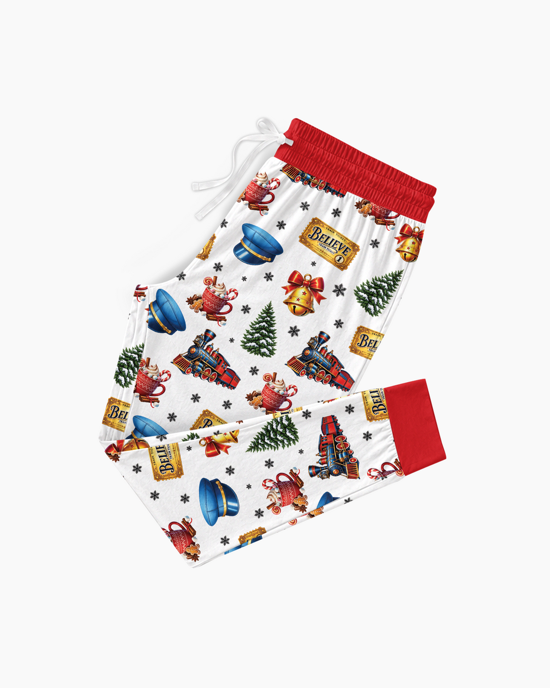 Custom Name Believe Polar Express Christmas Bamboo Women Pajama Set