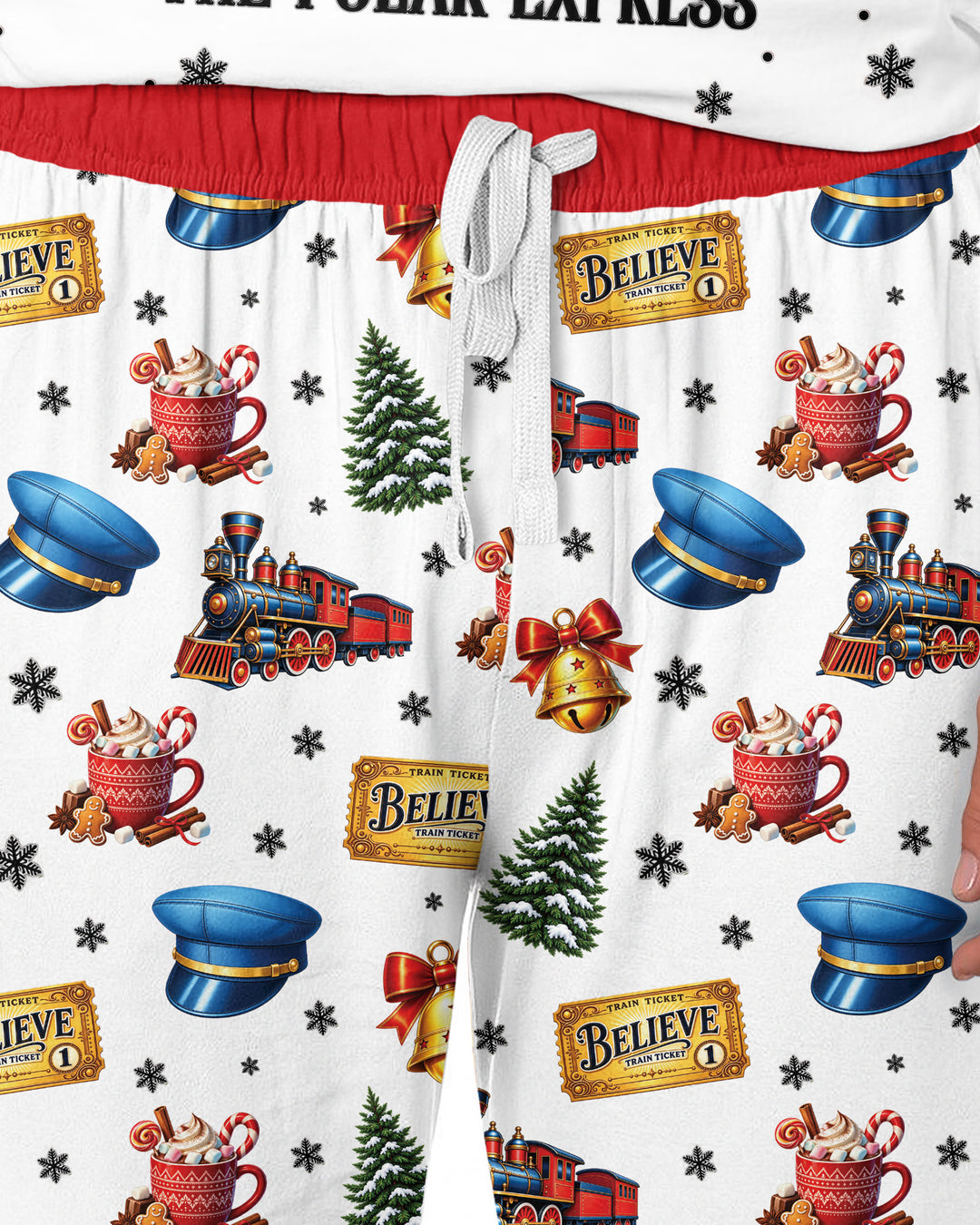 Custom Name Believe Polar Express Christmas Bamboo Men's Pajama Set