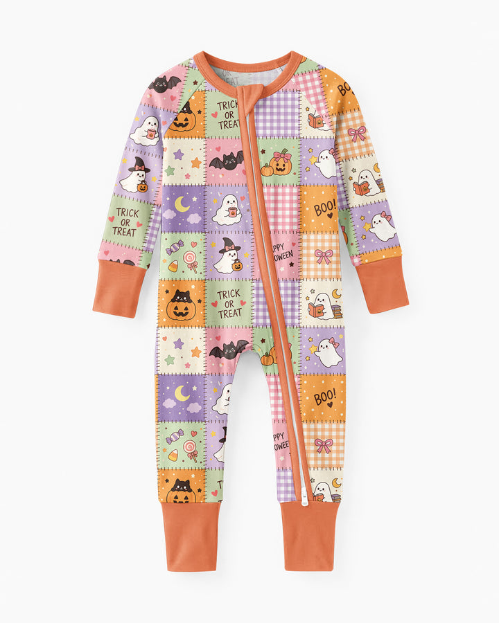 Cute Halloween Trick Or Treat Patchwork Bamboo Convertible Zippy