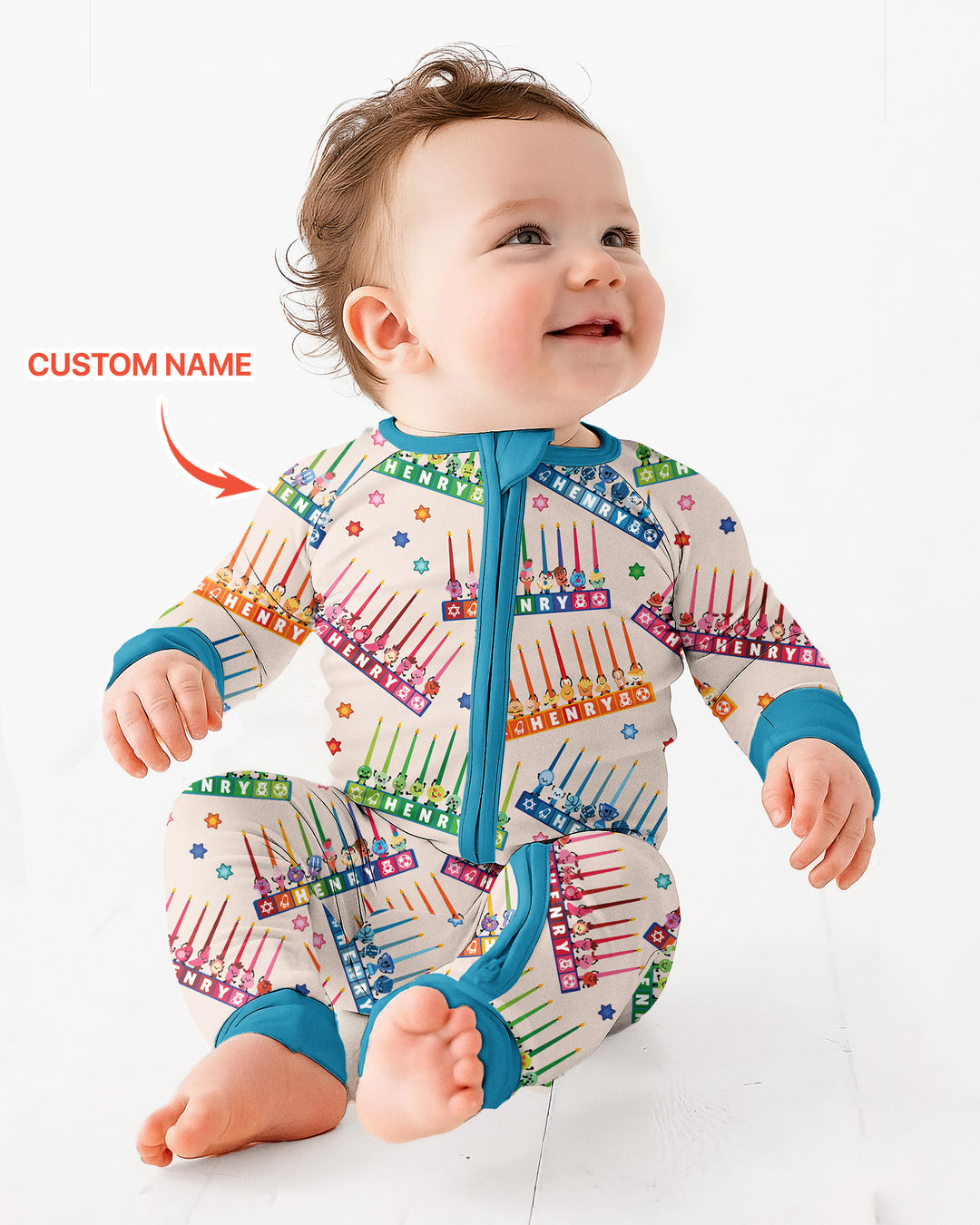 Personalized Jewish Menorah Bamboo Convertible Zippy