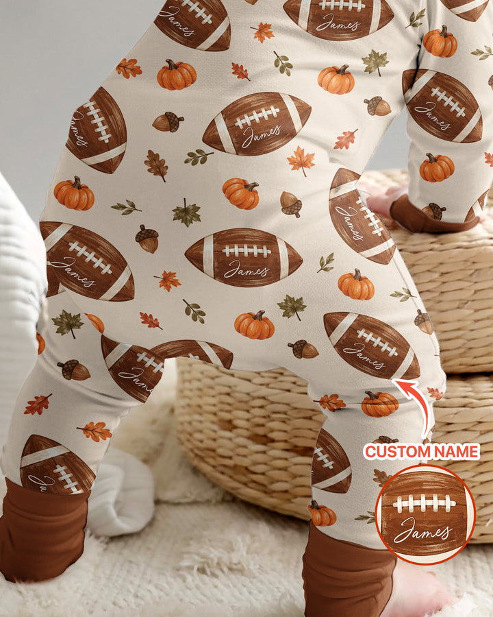 Custom Name Football Season Happy Fall Bamboo Convertible Zippy