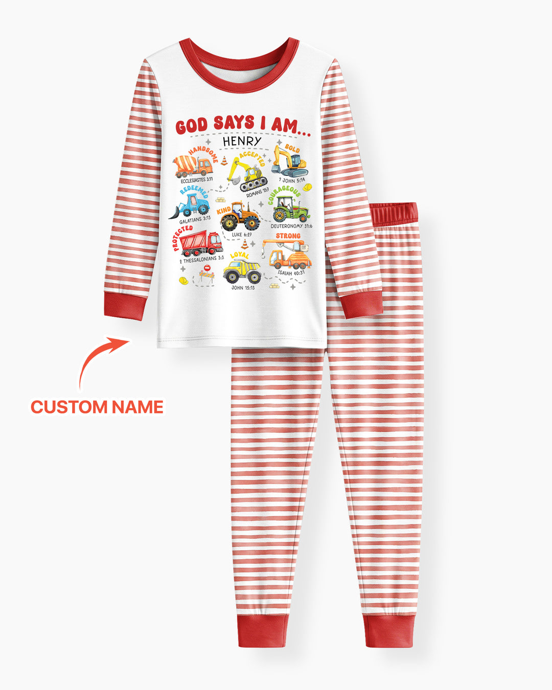 Personalized God Says I Am Bamboo Two Piece Long Sleeve Pajama Set