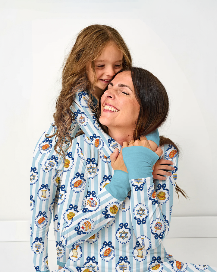 Hanukkah Bows & Blessings Mommy & Me Matching Bamboo Women Pajama Set
