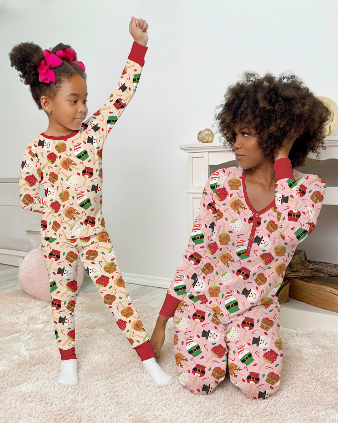 Zweiteiliges Langarm-Pyjama-Set mit Sommerfrüchten