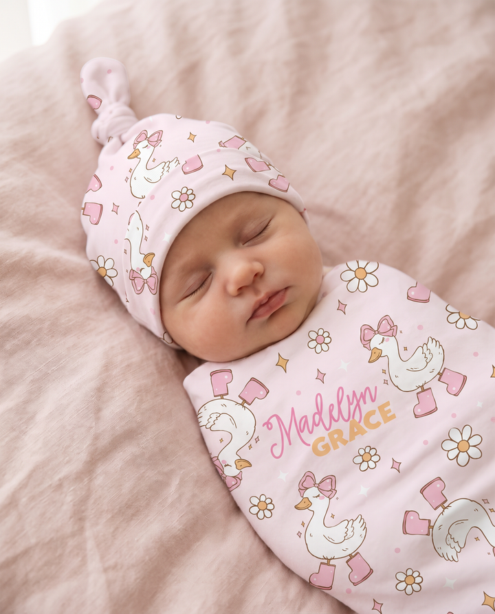 Personalized Silly Goose Bamboo Swaddle Blanket