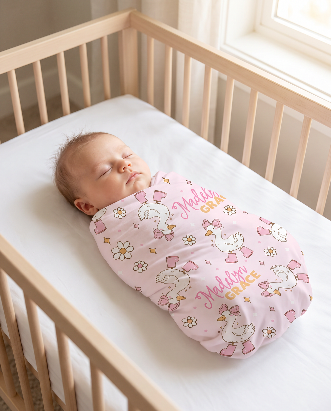 Personalized Silly Goose Bamboo Swaddle Blanket