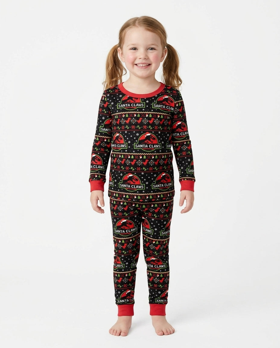 Santa Claws Christmas Bamboo Two Piece Long Sleeve Pajama Set