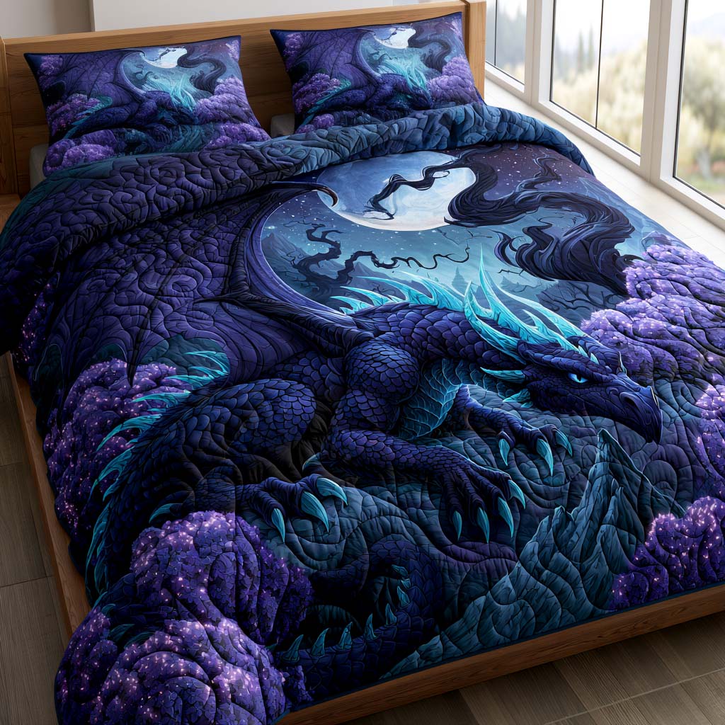 Majestic Dragon Realm Bamboo Quilt Bedding Set