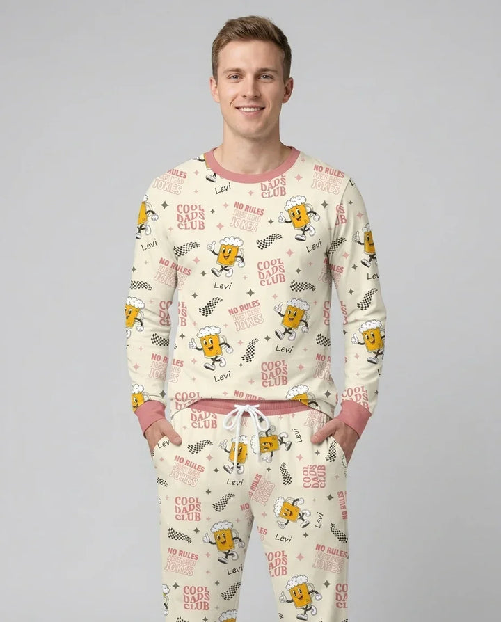Custom Name Cool Club Daddy & Me Matching Bamboo Men's Pajama Set