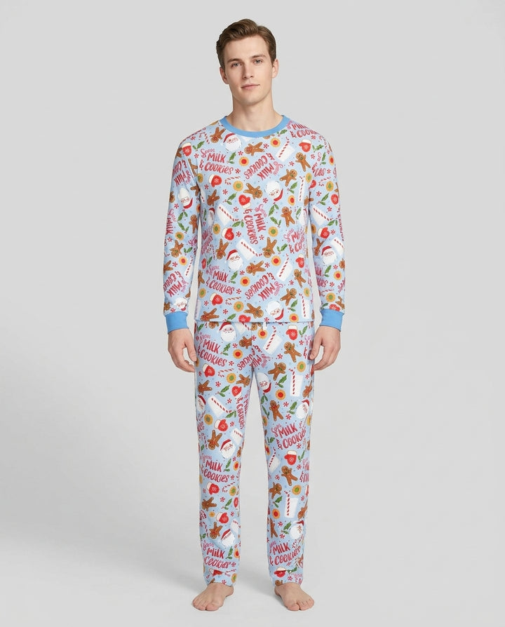 Santas, Milk and Cookies Bamboo Men's Pajama Set