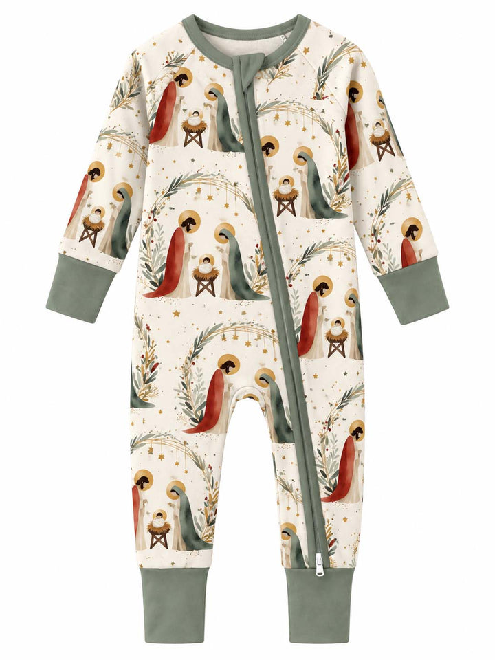 Merry Christmas Nativity Bamboo Convertible Zippy