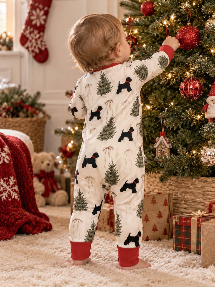 Minimal Christmas Dog and Pine Trees Bamboo Convertible Zippy