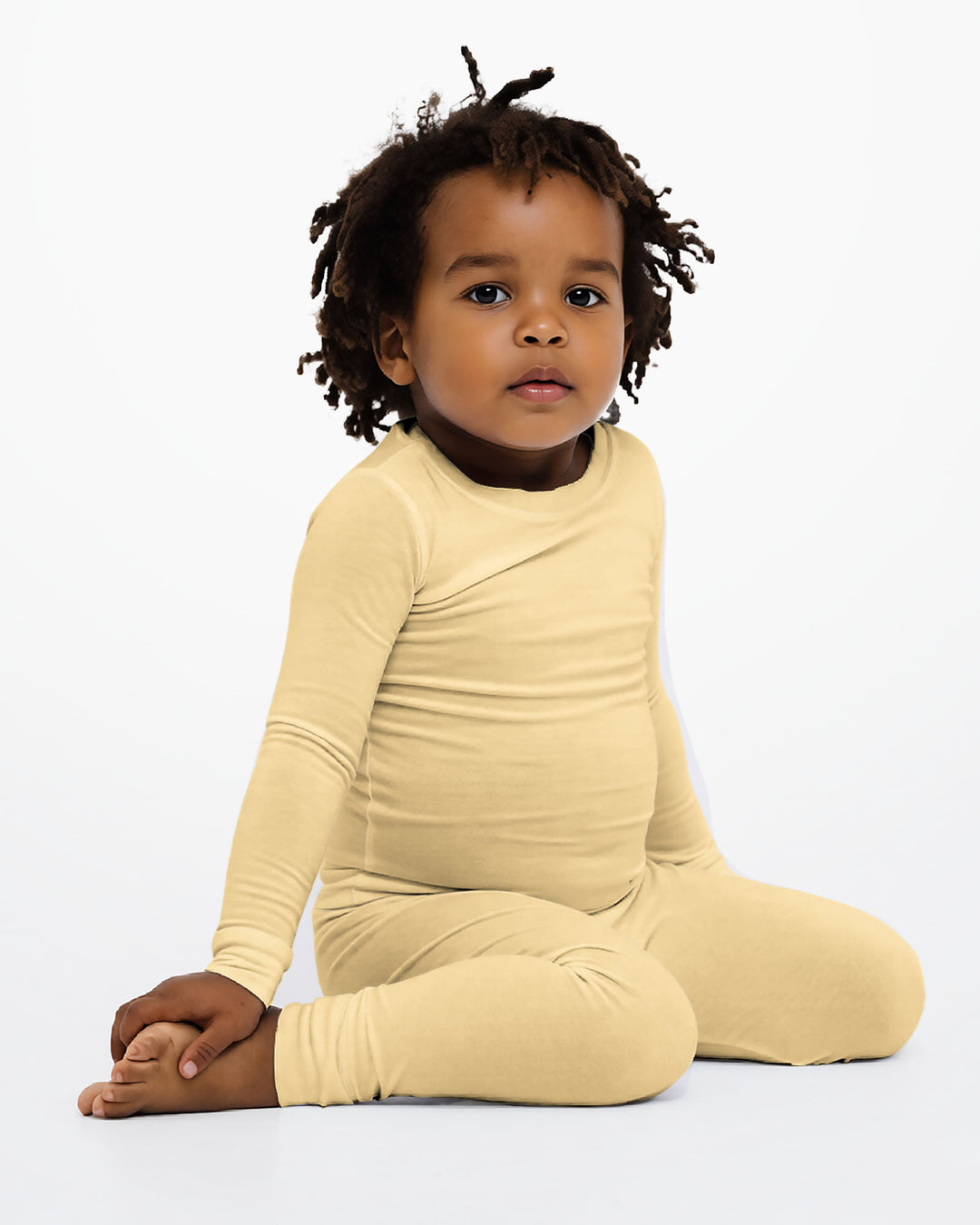 Butter Yellow Bamboo Two Piece Pajama Set