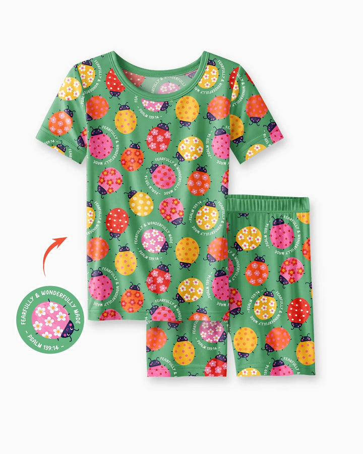Schlafanzug-Set zweiteilig, kurze Ärmel, kurze Hose, Bambus
