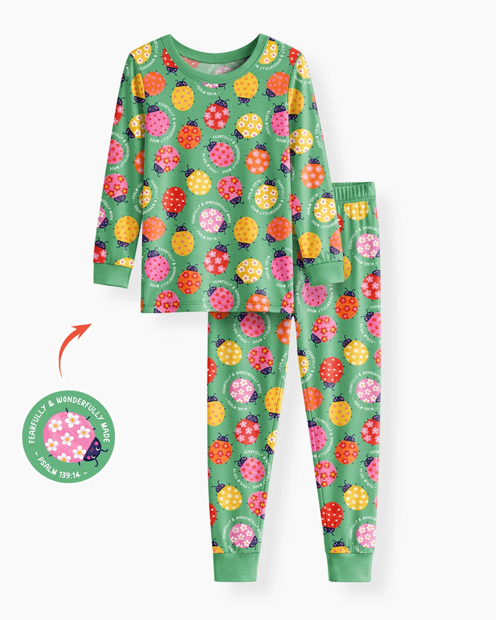 Zweiteiliges Langarm-Pyjama-Set mit Sommerfrüchten