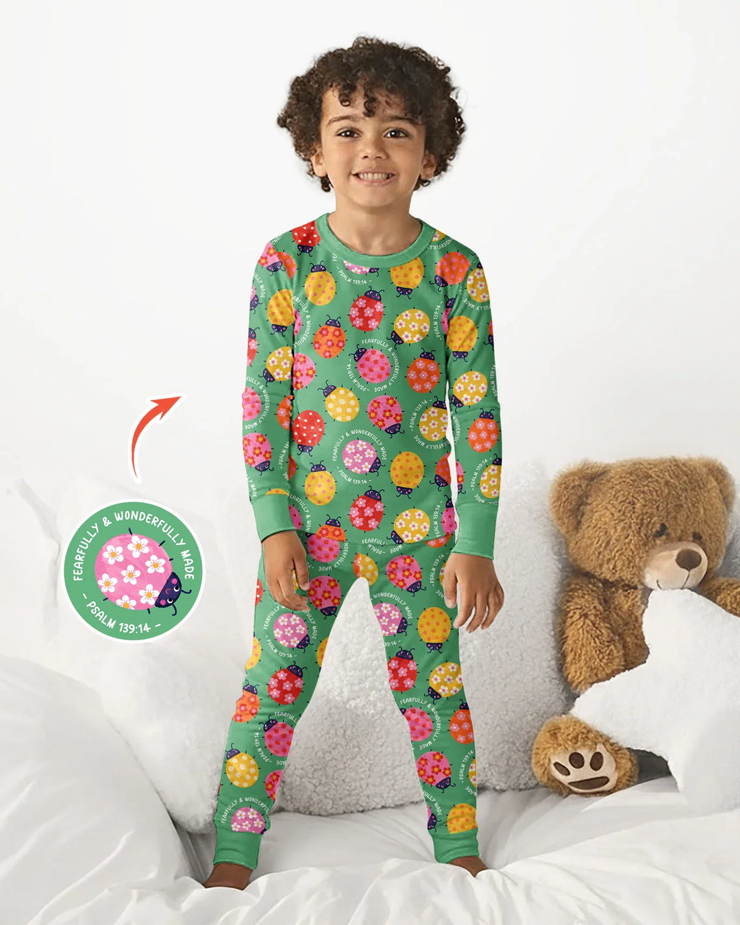 Zweiteiliges Langarm-Pyjama-Set mit Sommerfrüchten