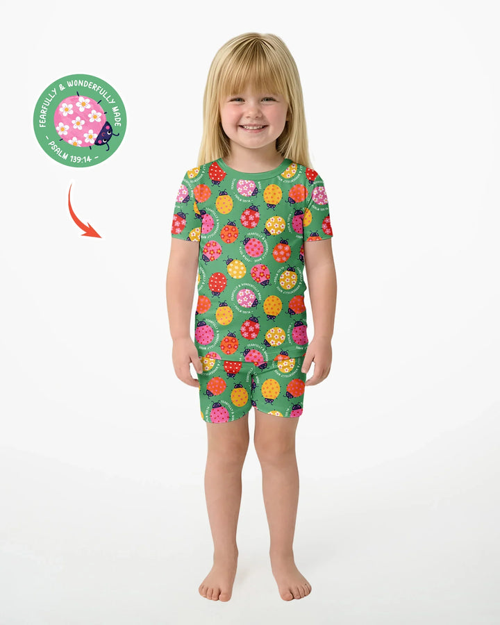 Schlafanzug-Set zweiteilig, kurze Ärmel, kurze Hose, Bambus