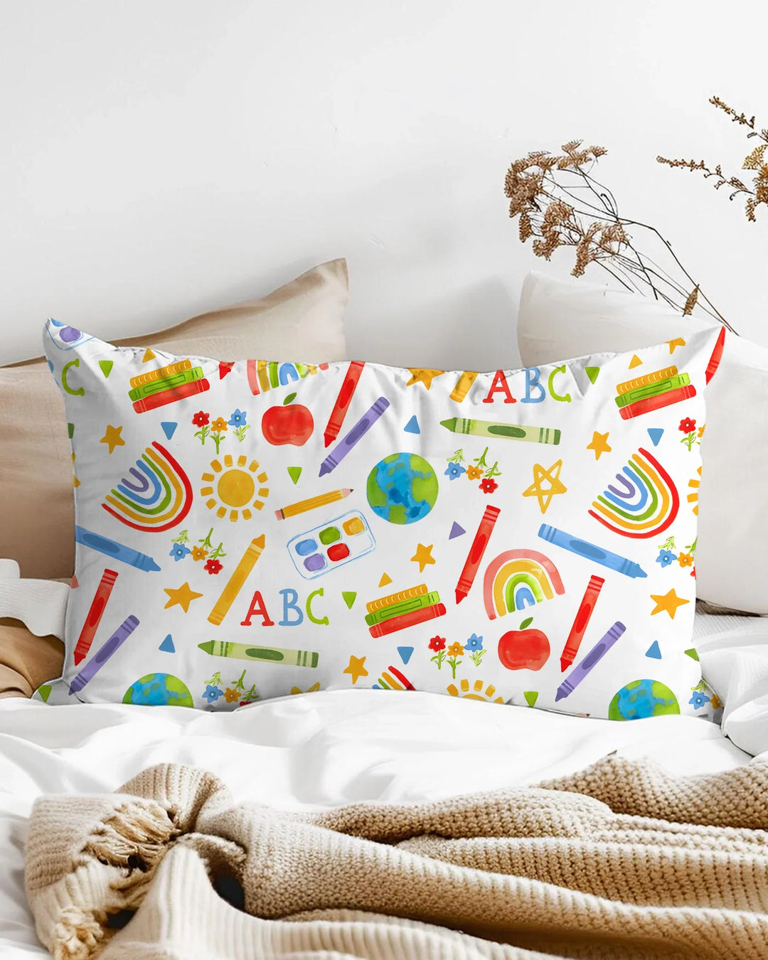 School Scribbles Bamboo Pillow Case