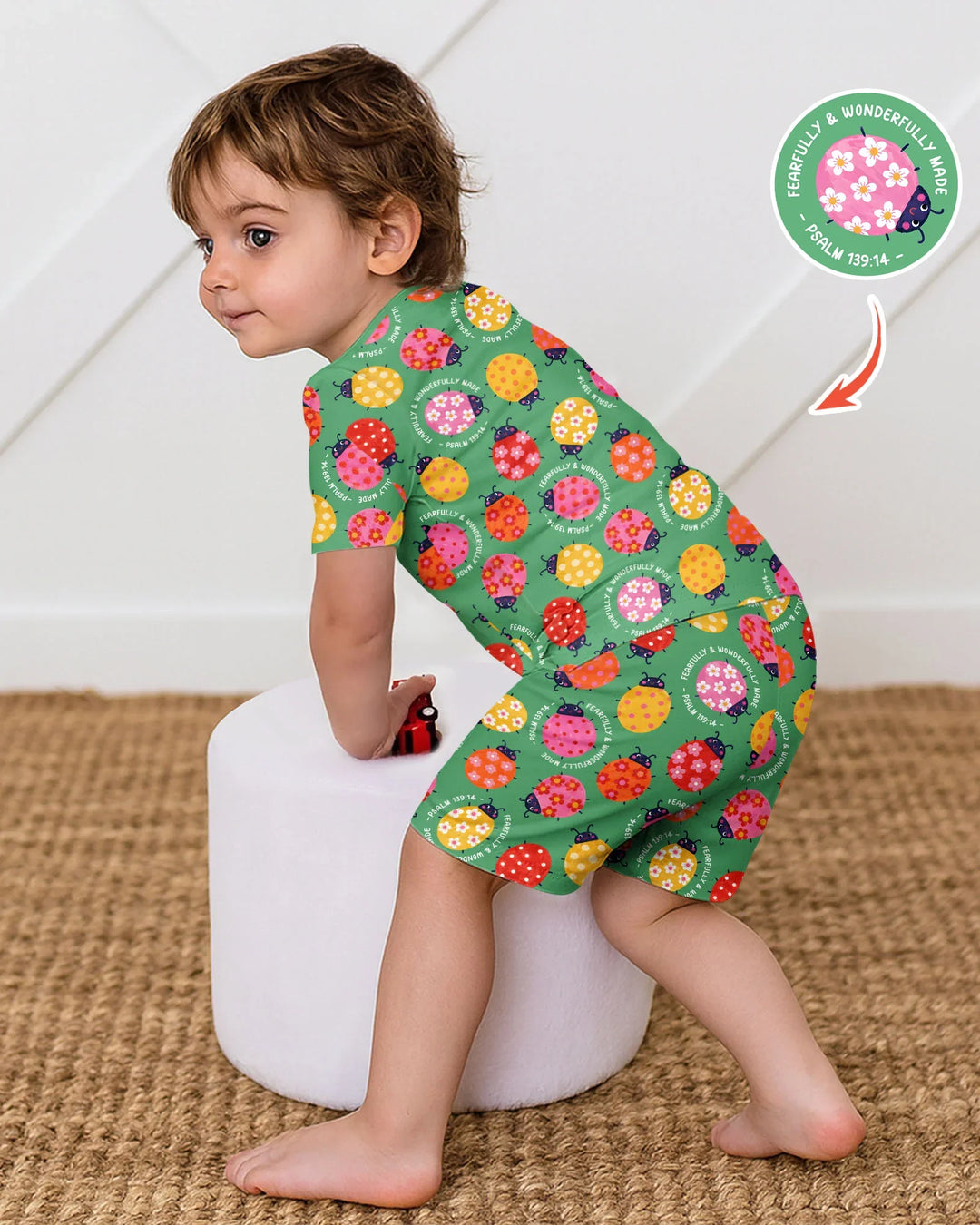 Schlafanzug-Set zweiteilig, kurze Ärmel, kurze Hose, Bambus