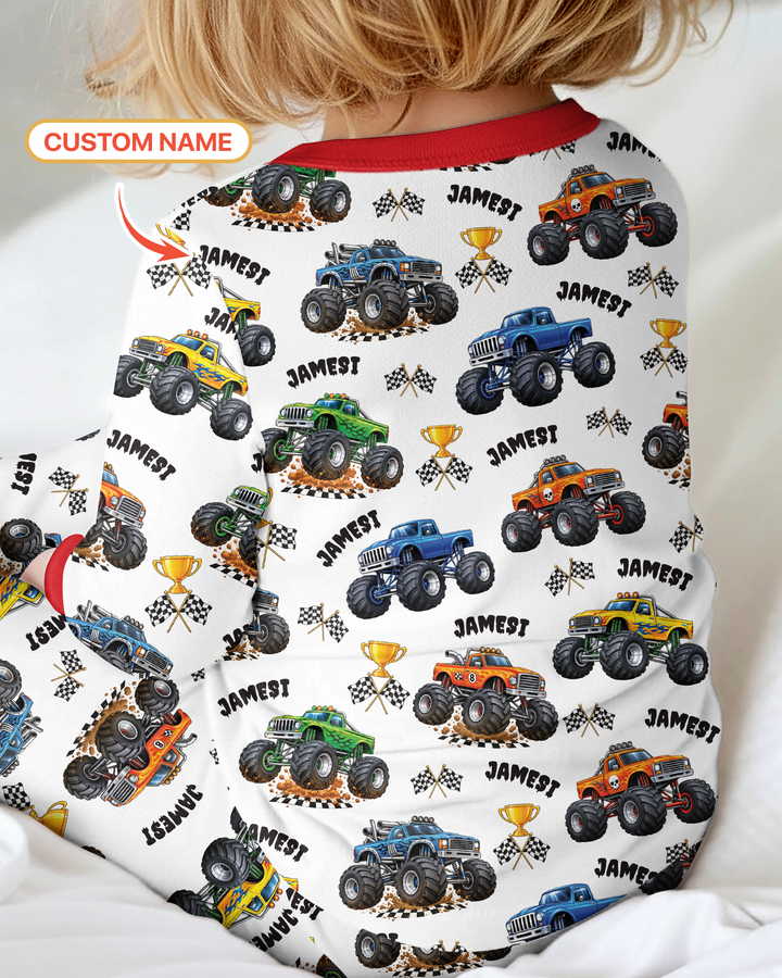 Custom Name Monster Trucks Bamboo Convertible Zippy