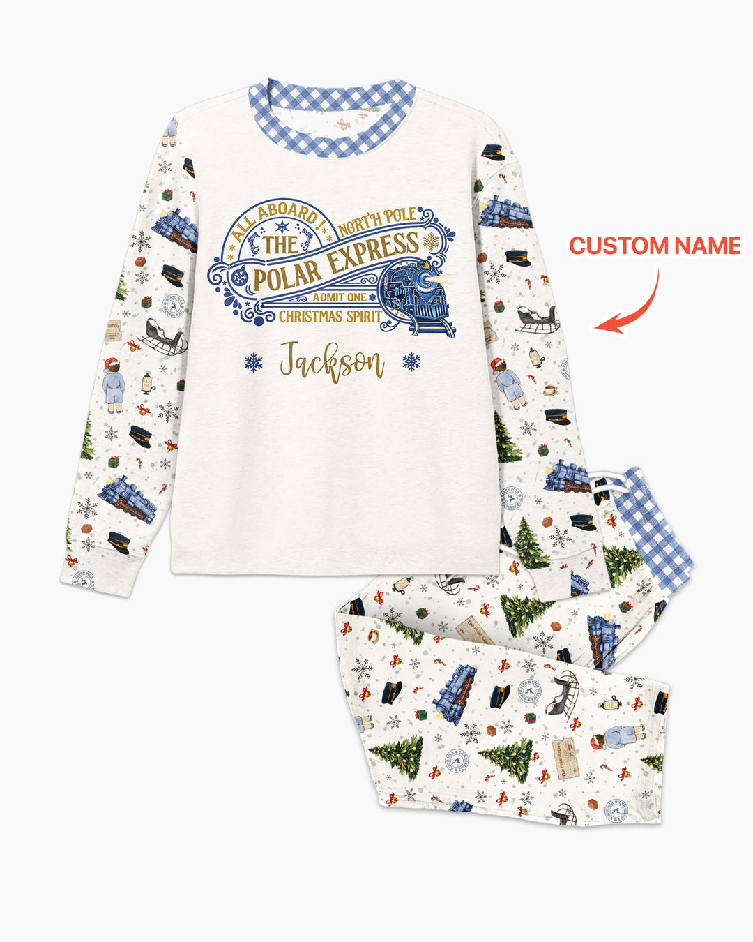 Custom Name North Pole Adventure Bamboo Men's Pajama Set