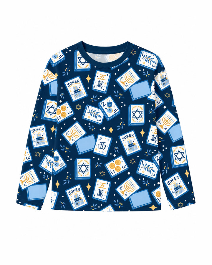 Mahjong Tov Hanukkah Family Matching Bamboo Men's Pajama Set