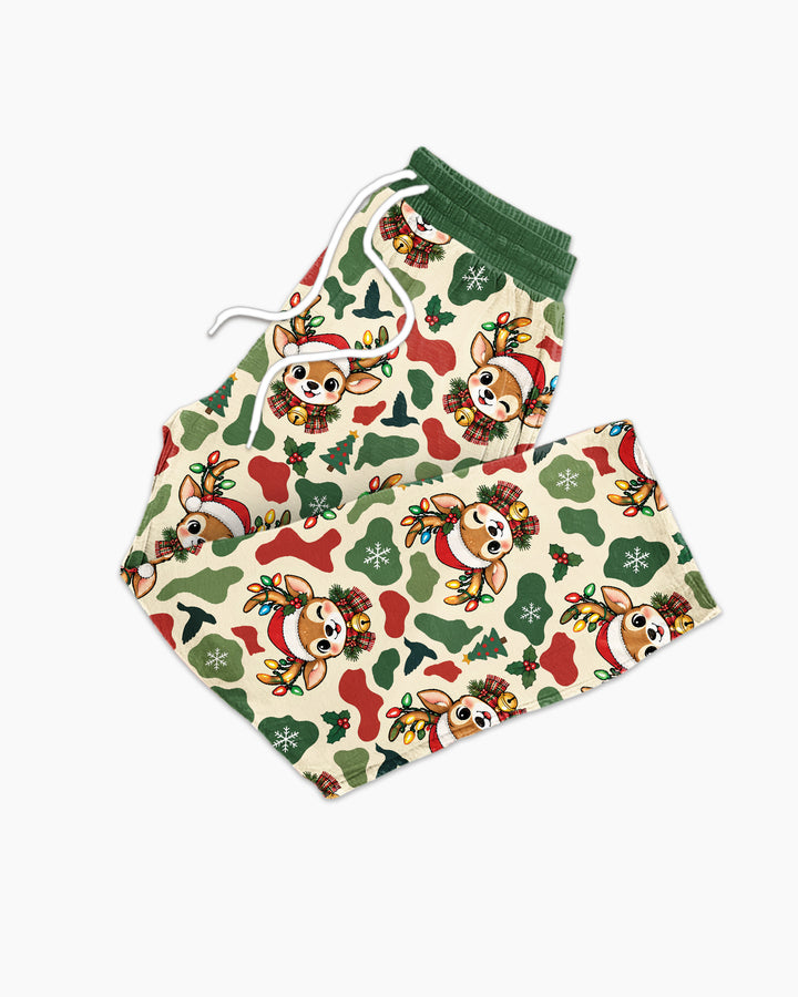 Christmas Deer Hunting Camo Bamboo Men's Pajama Set