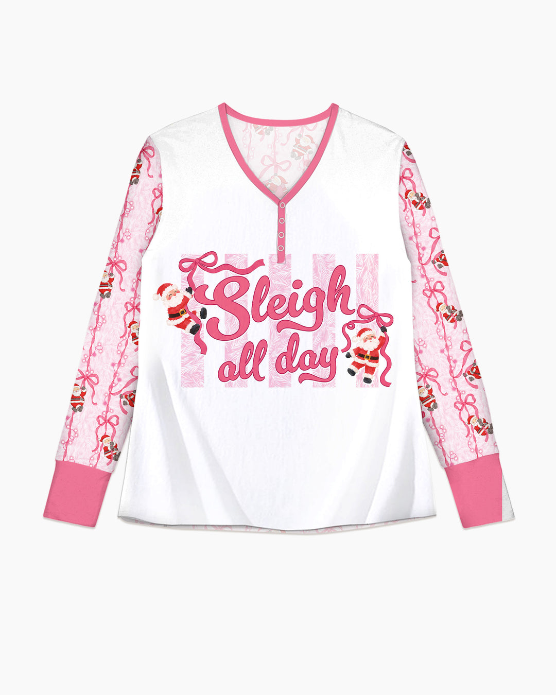 Sleigh All Day Santa Claus  Bamboo Women Pajama Set